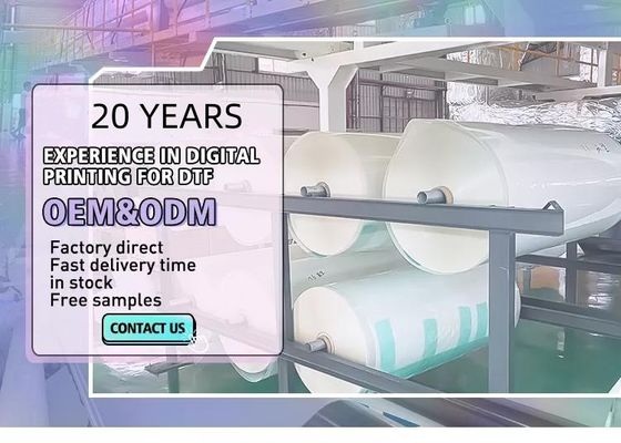 Φόρμα εκτύπωσης DTF 42cm*100M γυαλιστερή Ματ λευκή μελάνη εκτύπωση Φόρμα για ενδύματα