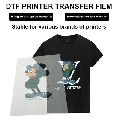 Φόρμα εκτύπωσης DTF 42cm*100M γυαλιστερή Ματ λευκή μελάνη εκτύπωση Φόρμα για ενδύματα