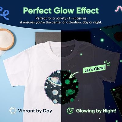 60cm DTF Glow in the Dark Transfer Paper Film Φόρμα μεταφοράς θερμότητας A3 για PET Φόρμα μεταφοράς για εφαρμογή ρούχων