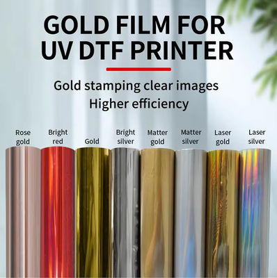 30cm UV DTF Ζεστή τυποποίηση Φόλιο Ολογραφική ταινία HTV ταινία μεταφοράς θερμότητας χρυσό ασήμι για σκληρή επιφάνεια