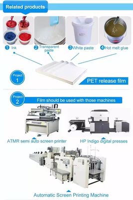 48*64cm Υδατοβόλο μελάνι PET Offset Τύπο Φιλμ Αντίσταση χημικών ουσιών 75μm Φιλμ απελευθέρωσης PET