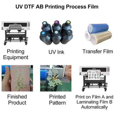 30cm UV Dtf εκτυπωτής Machine Roll Film Ab Film με CMYKW εξαφανιστικό UV μελάνι για γυαλί και παράθυρα