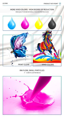 UV μελάνι CMYK+V για Epson dx7/dx5/dx4 κεφαλής εκτυπωτή 1L χρήση για το δέρμα θήκης τηλεφώνου