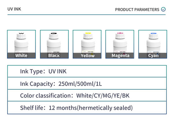 CMYKW+Vanish 500ml LED ψηφιακό μελάνι εκτύπωσης UV για έντονη ανάλυση
